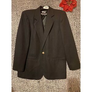Savannah Women's Vintage Black Wool Blazer Jacket Size 16
